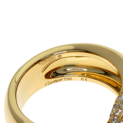 CARTIER PANTHERE de Cartier Semi-Pavé Setting Diamond #51 Ring K18 Yellow Gold Ladies [Used]
