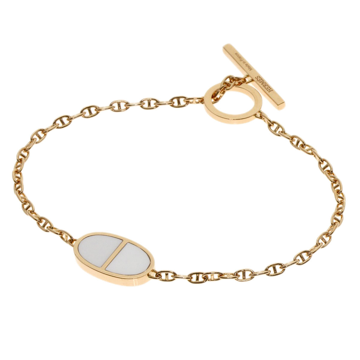 HERMES Shane Dunkle Verso Bracelet K18 Pink Gold Ladies [Used]