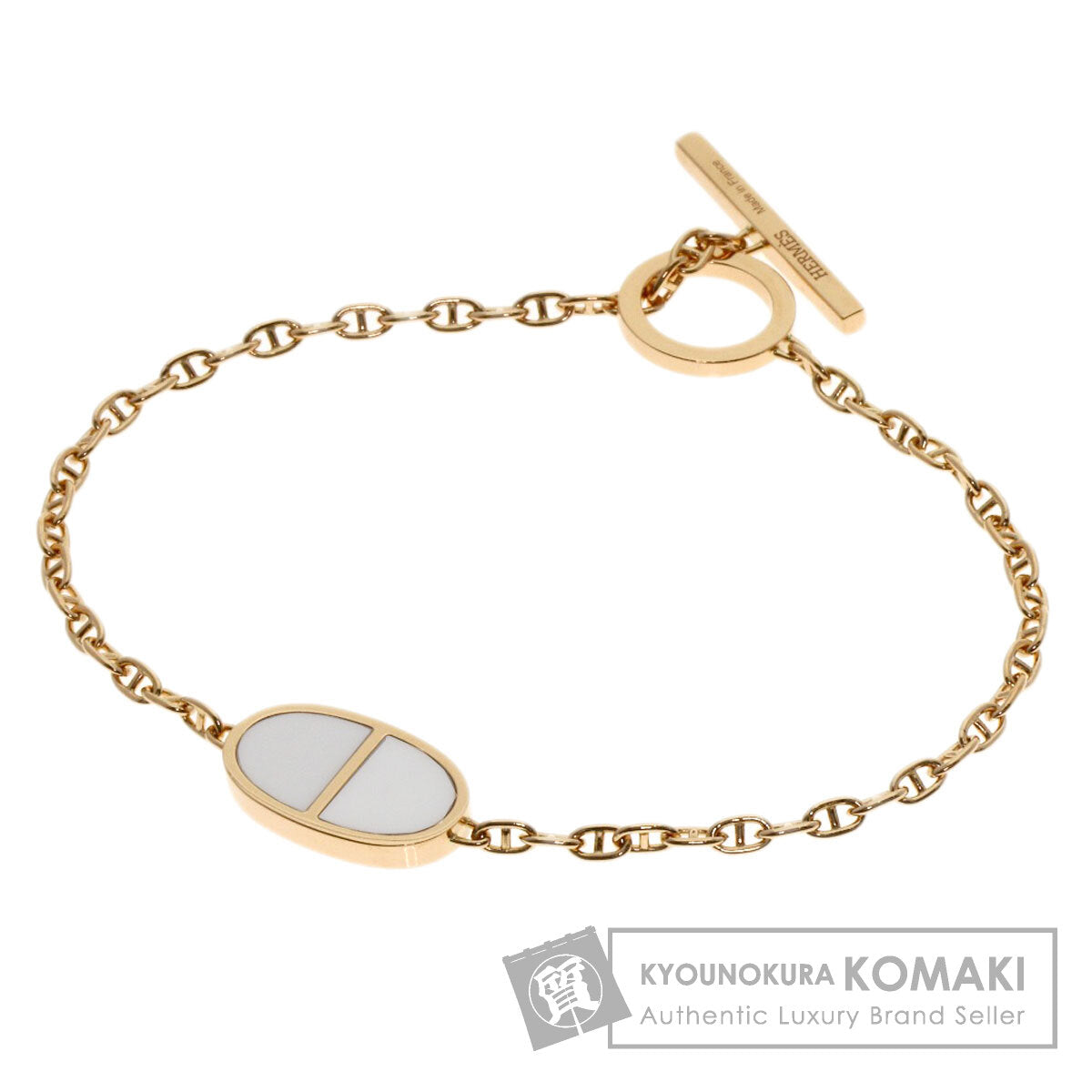 HERMES Shane Dunkle Verso Bracelet K18 Pink Gold Ladies [Used]