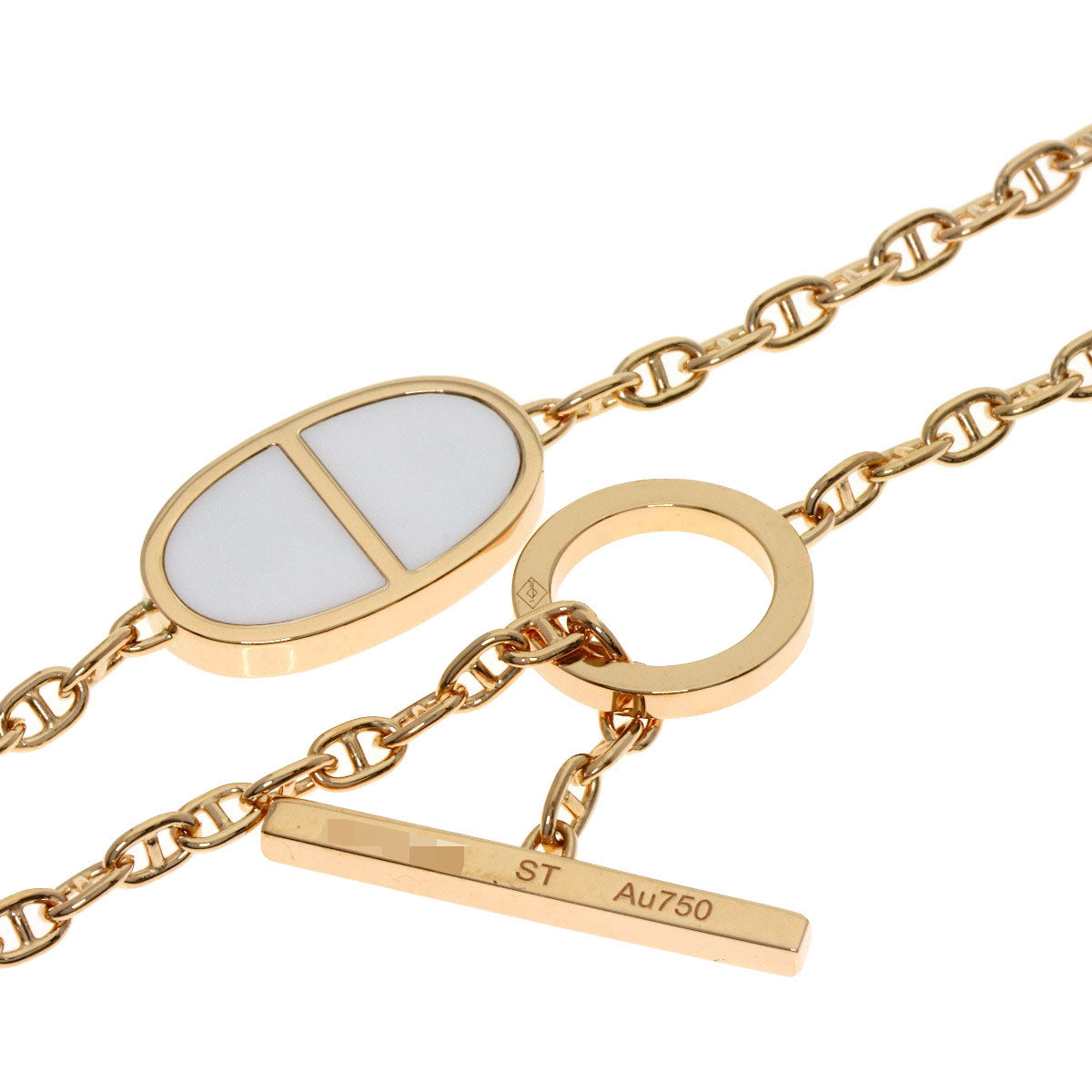HERMES Shane Dunkle Verso Bracelet K18 Pink Gold Ladies [Used]