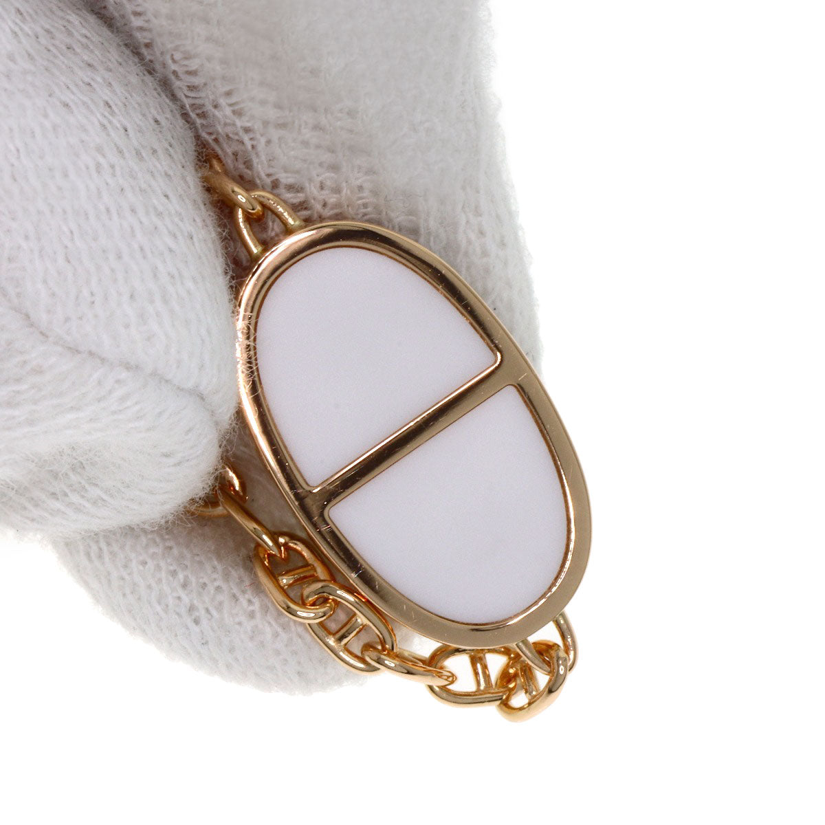 HERMES Shane Dunkle Verso Bracelet K18 Pink Gold Ladies [Used]