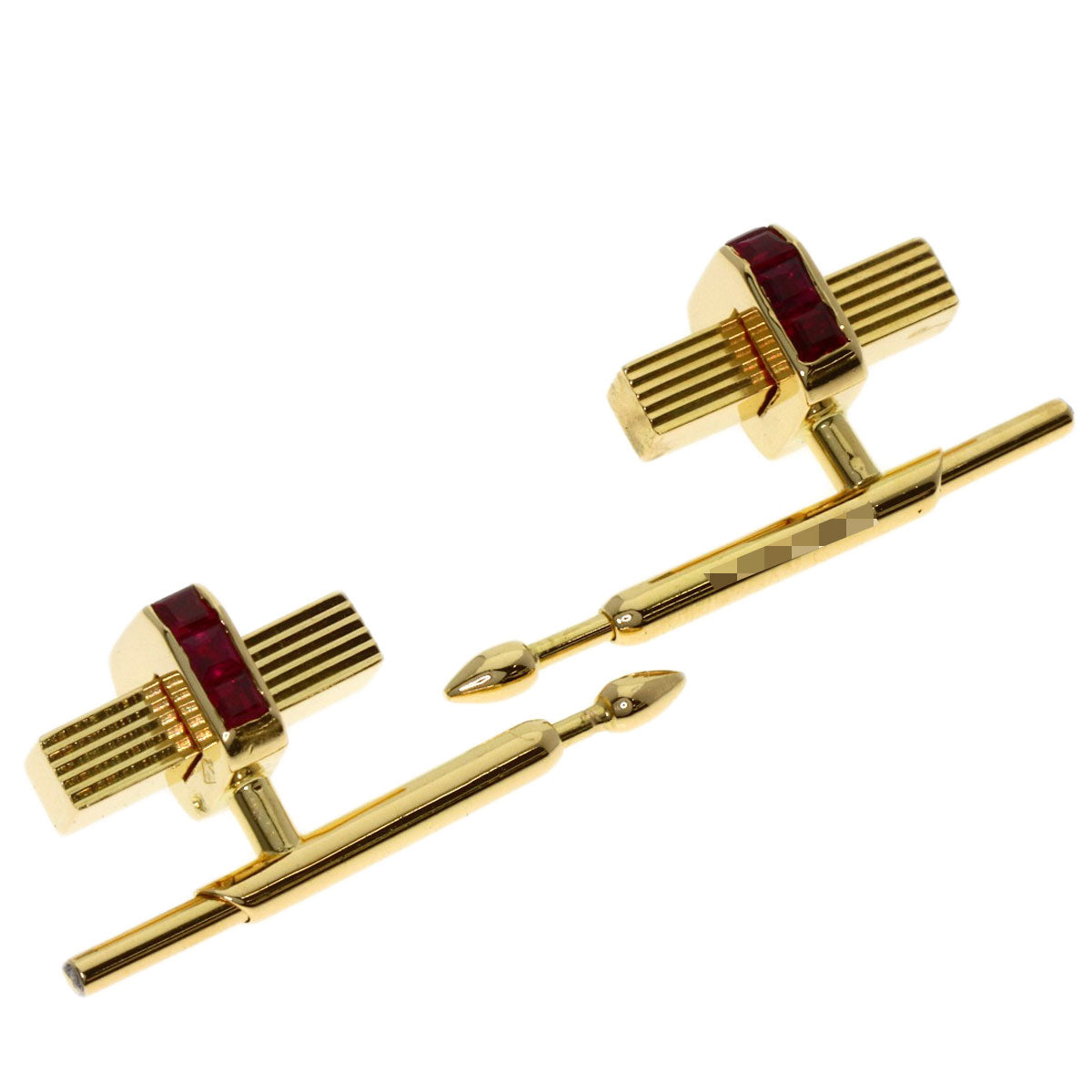 Boucheron Ruby cuffs K18 Yellow Gold mens [Used]