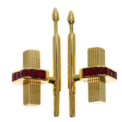 Boucheron Ruby cuffs K18 Yellow Gold mens [Used]