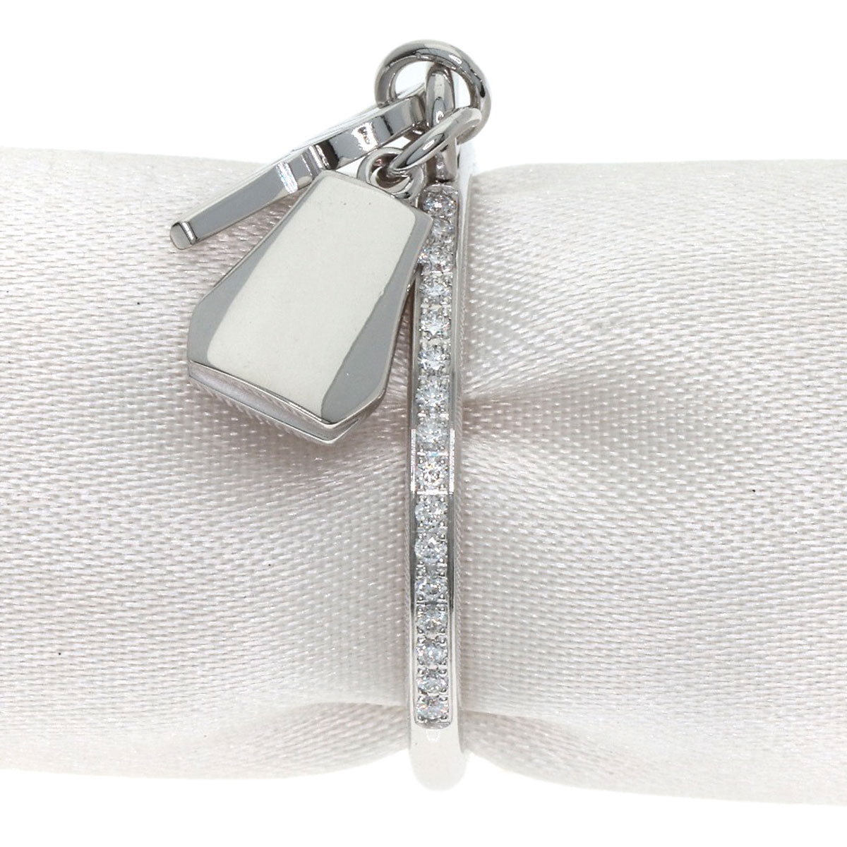 HERMES Kelly Clochette PM Diamond #53 Ring K18 White Gold Ladies [Used]