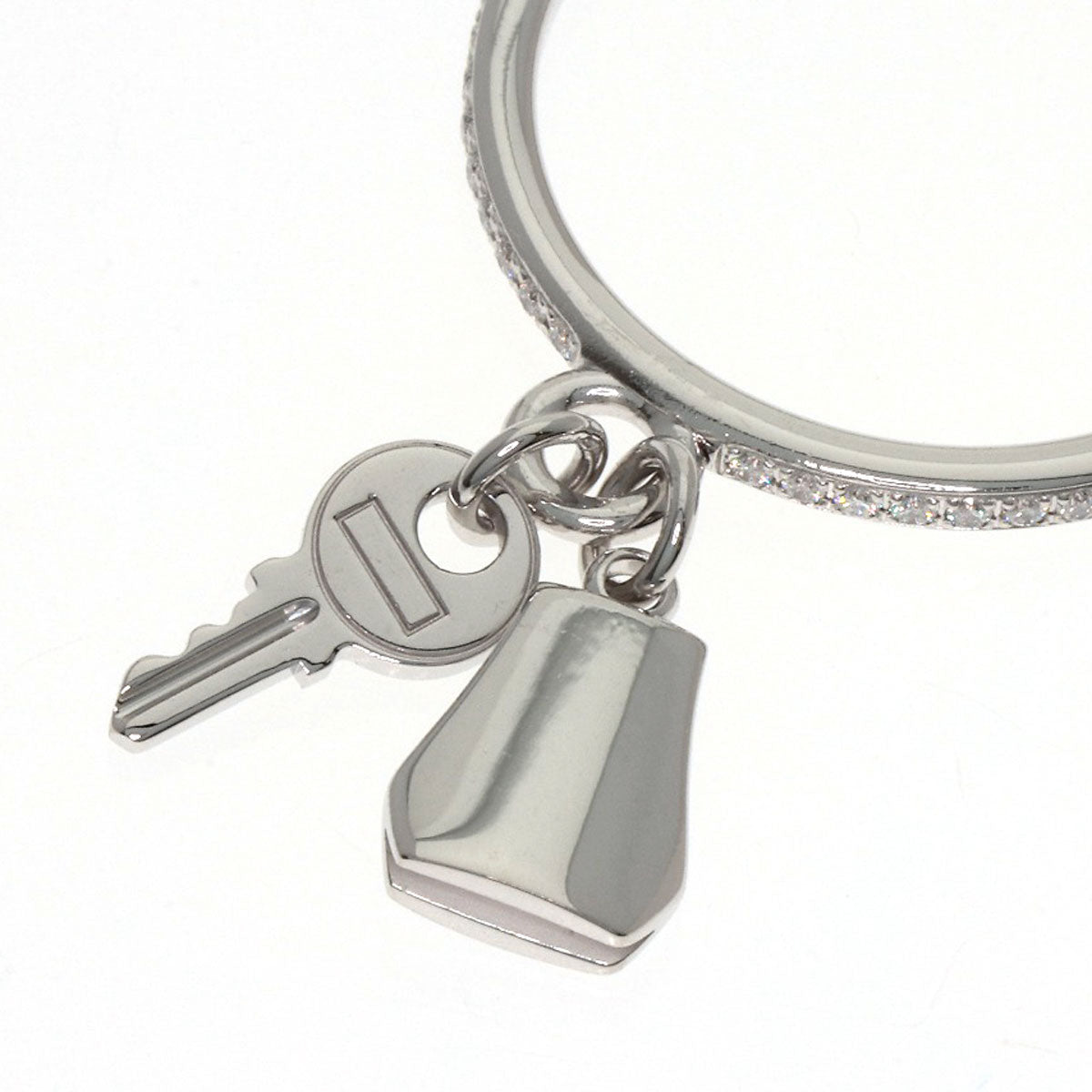 HERMES Kelly Clochette PM Diamond #53 Ring K18 White Gold Ladies [Used]
