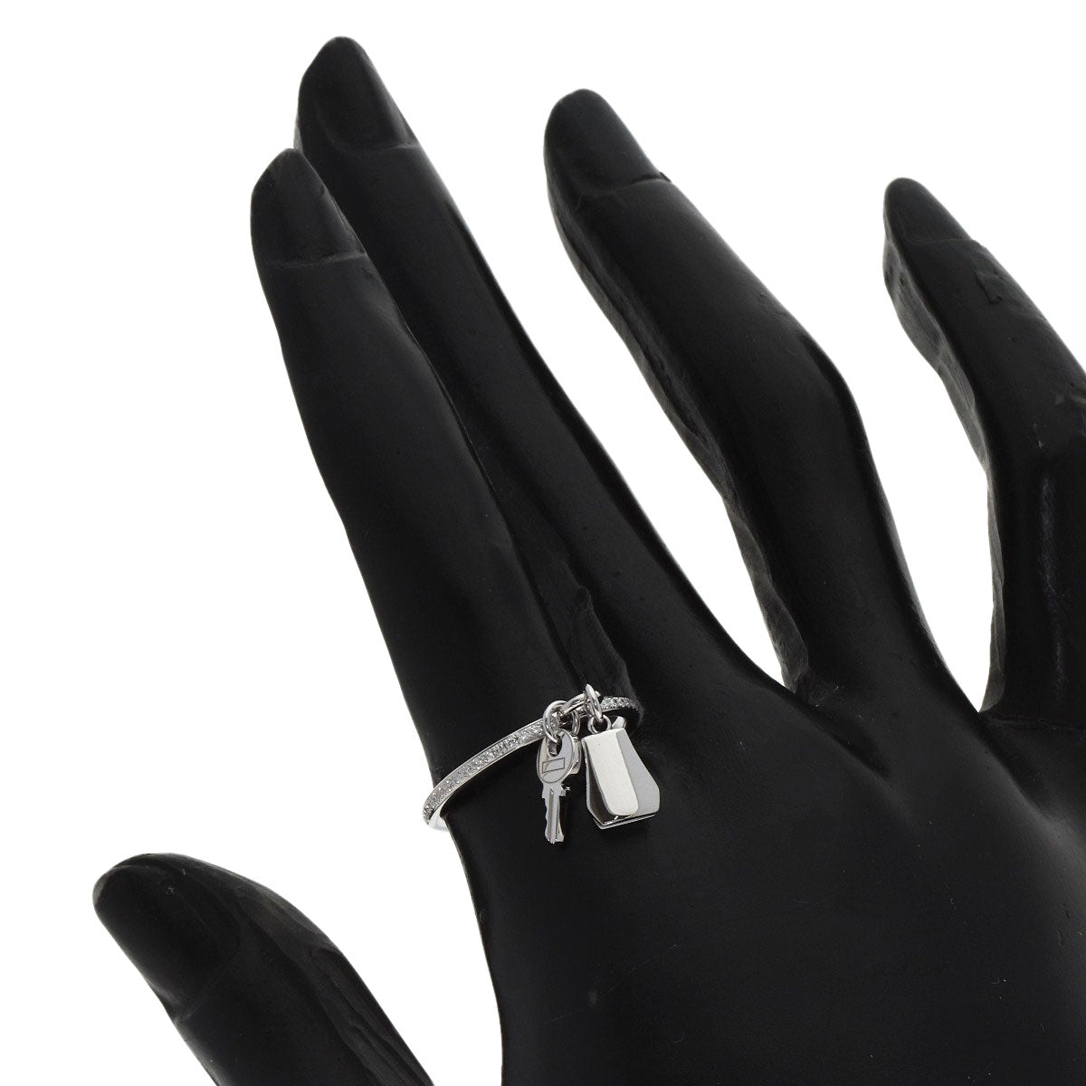 HERMES Kelly Clochette PM Diamond #53 Ring K18 White Gold Ladies [Used]
