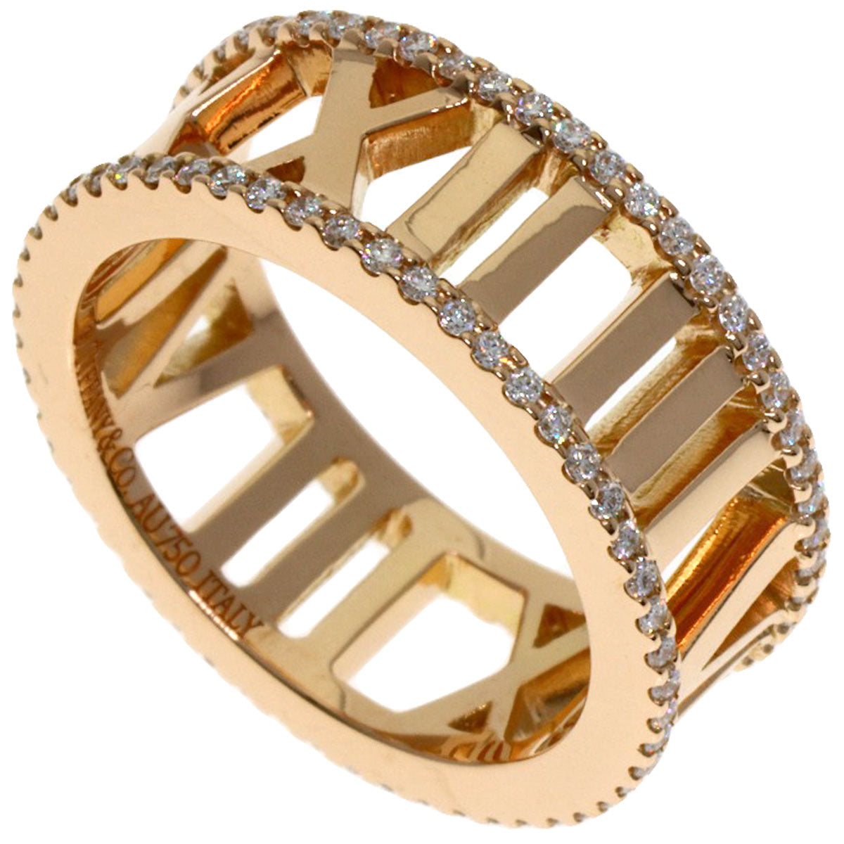 TIFFANY&Co. Atlas Open Diamond Ring K18 Pink Gold Ladies [Used]