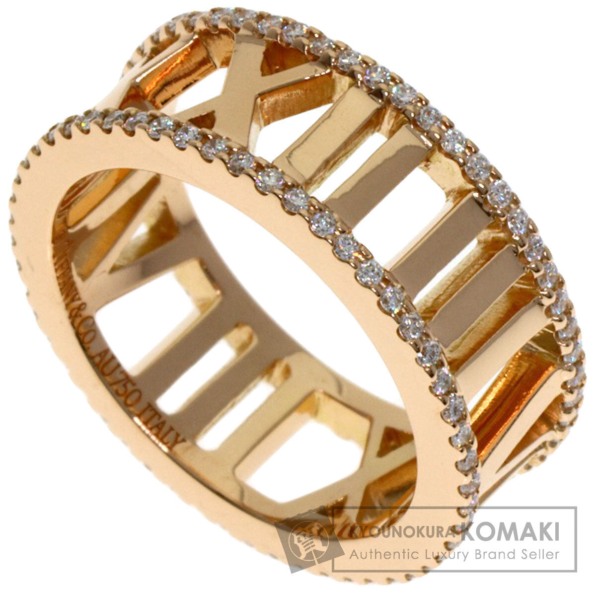 TIFFANY&Co. Atlas Open Diamond Ring K18 Pink Gold Ladies [Used]