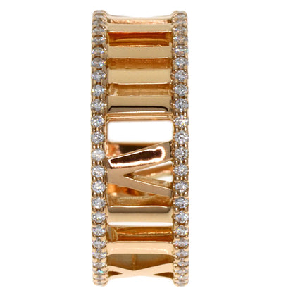 TIFFANY&Co. Atlas Open Diamond Ring K18 Pink Gold Ladies [Used]