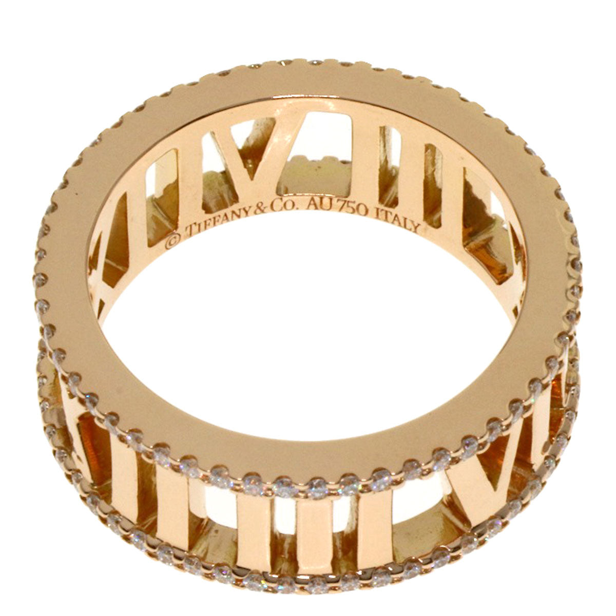 TIFFANY&Co. Atlas Open Diamond Ring K18 Pink Gold Ladies [Used]