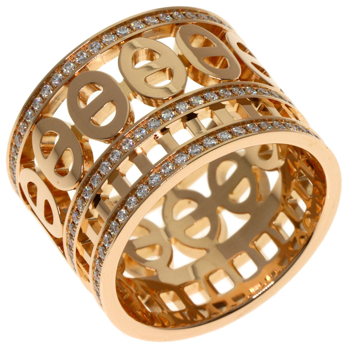 HERMES Shane Dunkle Divine Diamond #52 Ring K18 Pink Gold Ladies [Used]