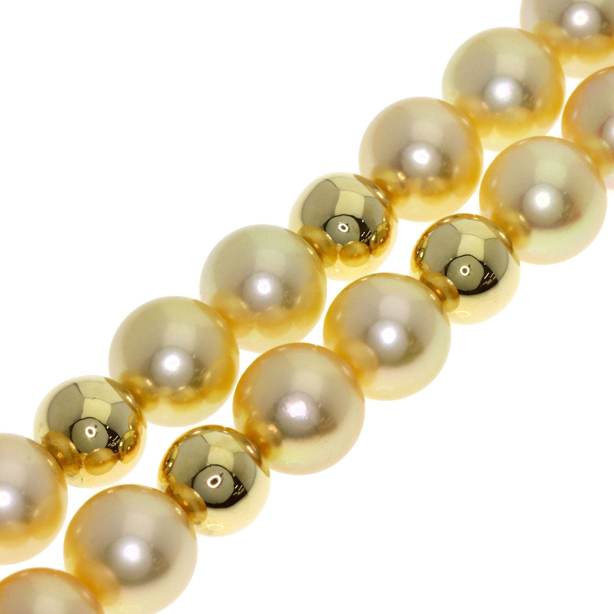 MIKIMOTO Golden Pearl Pearl Necklace K18 Yellow Gold Ladies [Used]