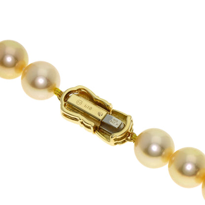 MIKIMOTO Golden Pearl Pearl Necklace K18 Yellow Gold Ladies [Used]