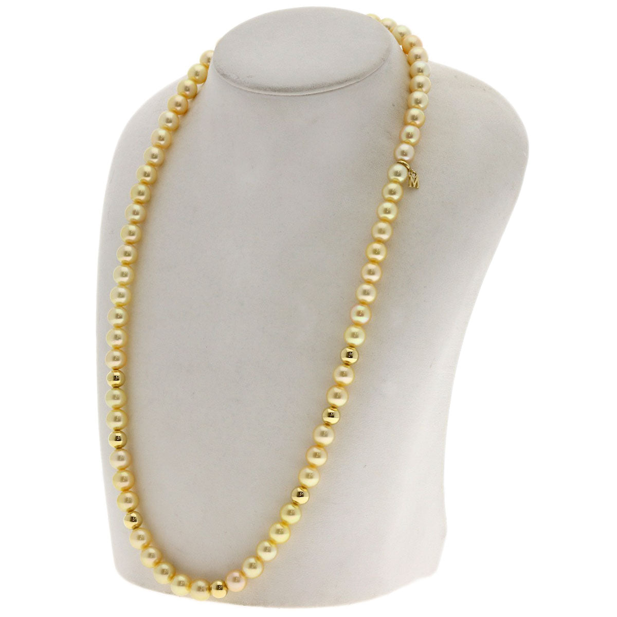 MIKIMOTO Golden Pearl Pearl Necklace K18 Yellow Gold Ladies [Used]
