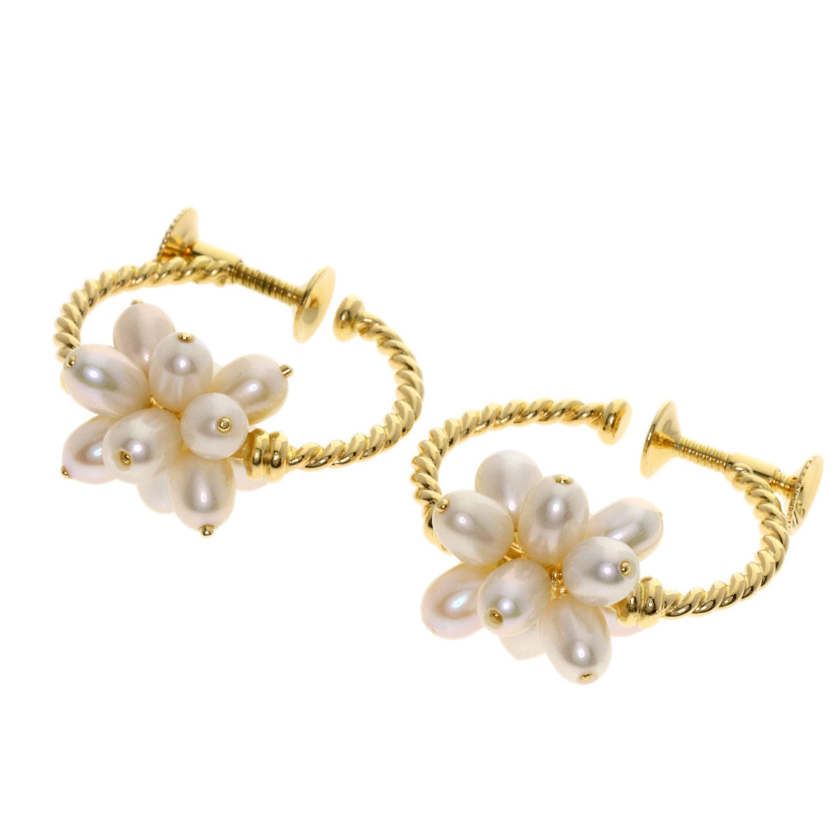 TASAKI Pearl Pearl hoops Earring K18 Yellow Gold Ladies [Used]
