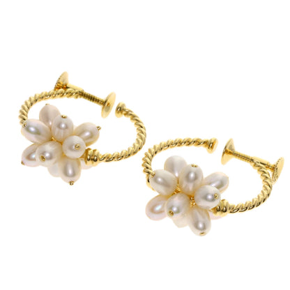 TASAKI Pearl Pearl hoops Earring K18 Yellow Gold Ladies [Used]