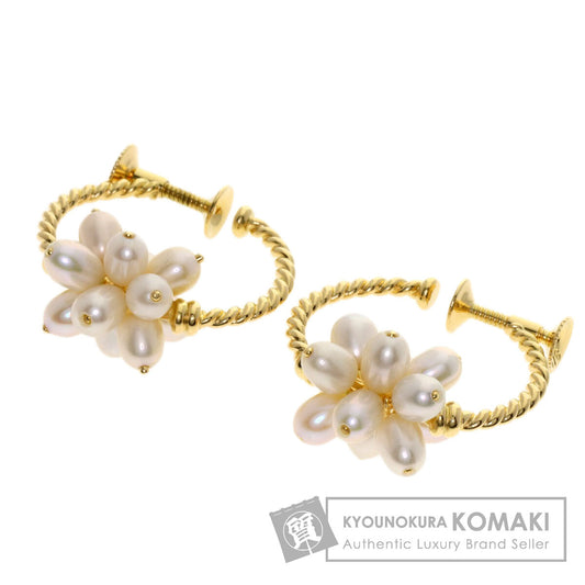 TASAKI Pearl Pearl hoops Earring K18 Yellow Gold Ladies [Used]