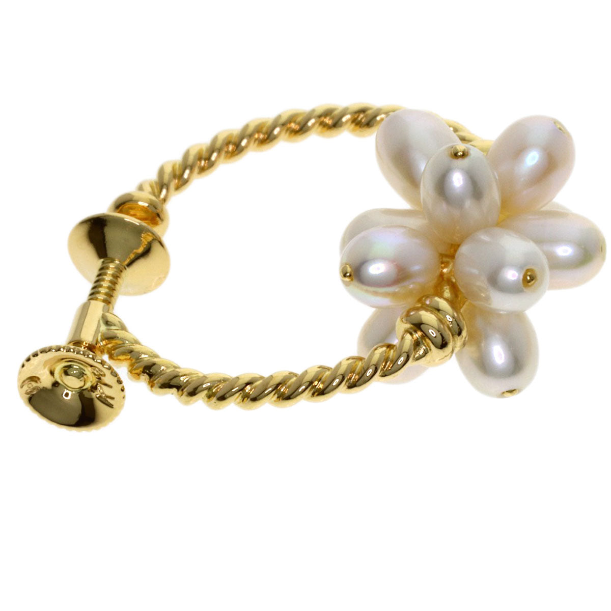 TASAKI Pearl Pearl hoops Earring K18 Yellow Gold Ladies [Used]