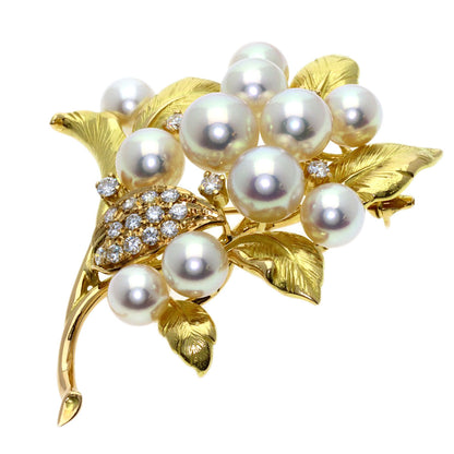 TASAKI Pearl Pearl Diamond Obidome 2WAY Brooch K18 Yellow Gold Ladies [Used]