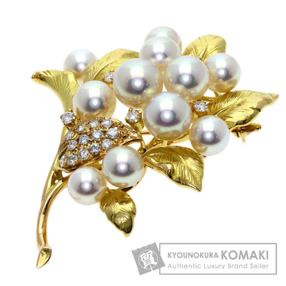 TASAKI Pearl Pearl Diamond Obidome 2WAY Brooch K18 Yellow Gold Ladies [Used]