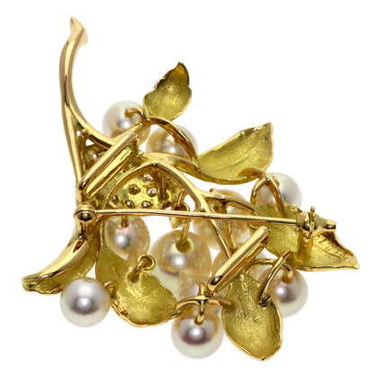 TASAKI Pearl Pearl Diamond Obidome 2WAY Brooch K18 Yellow Gold Ladies [Used]
