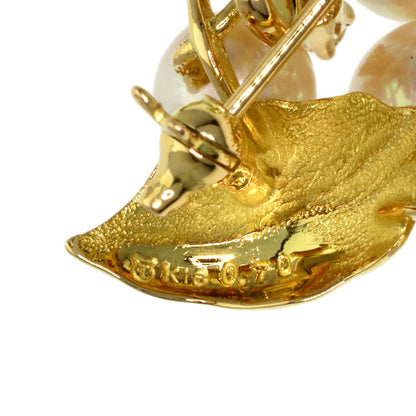TASAKI Pearl Pearl Diamond Obidome 2WAY Brooch K18 Yellow Gold Ladies [Used]