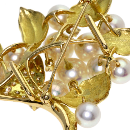 TASAKI Pearl Pearl Diamond Obidome 2WAY Brooch K18 Yellow Gold Ladies [Used]