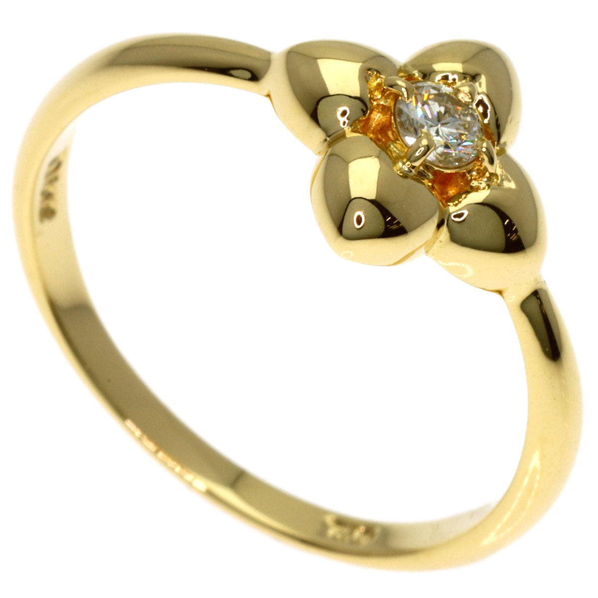 Dior Flower Diamond Ring K18 Yellow Gold Ladies [Used]