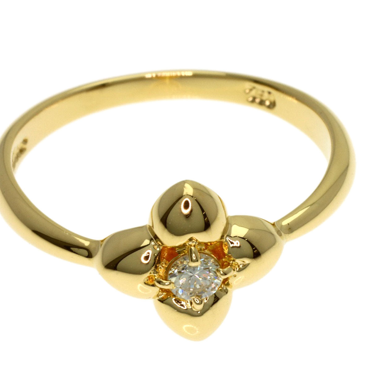 Dior Flower Diamond Ring K18 Yellow Gold Ladies [Used]