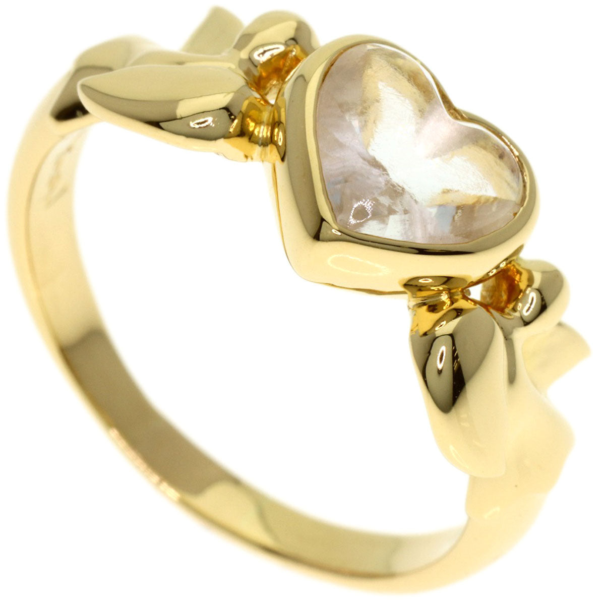 YVES SAINT LAURENT Heart color stone Ring K18 Yellow Gold Ladies [Used]