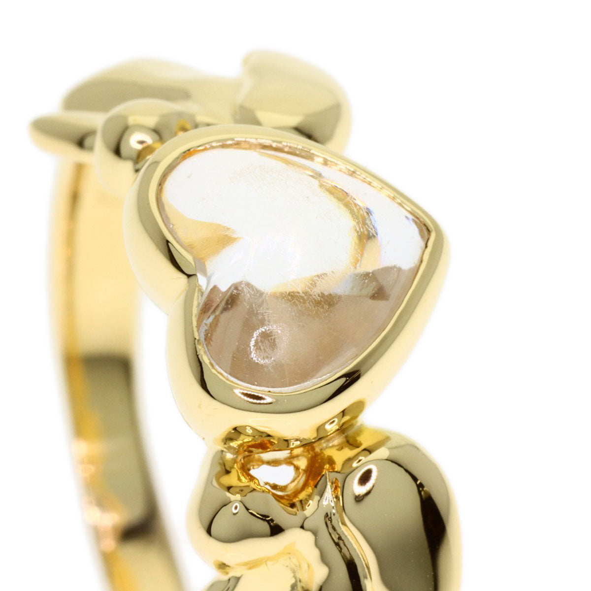 YVES SAINT LAURENT Heart color stone Ring K18 Yellow Gold Ladies [Used]