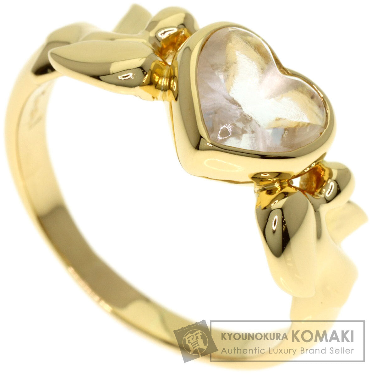 YVES SAINT LAURENT Heart color stone Ring K18 Yellow Gold Ladies [Used]