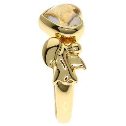YVES SAINT LAURENT Heart color stone Ring K18 Yellow Gold Ladies [Used]