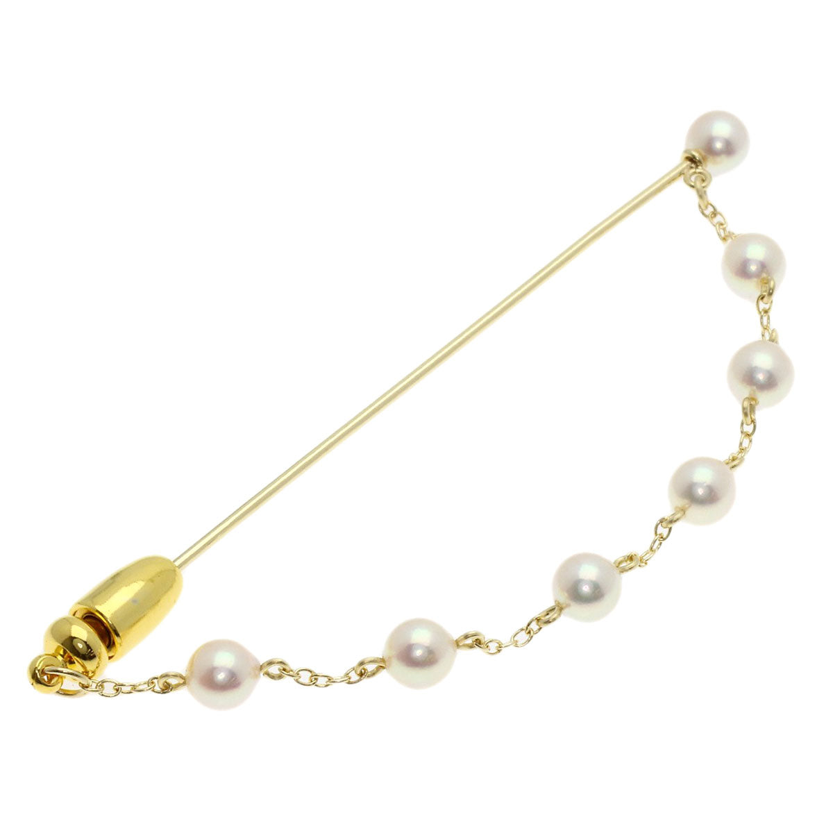 MIKIMOTO Pearl Pearl Brooch K14 Yellow Gold Ladies [Used]