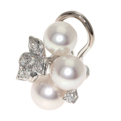 MIKIMOTO Pearl Pearl Diamond One piece only Earring K18 White Gold Ladies [Used]