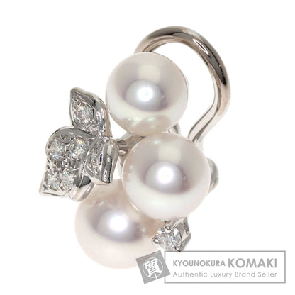 MIKIMOTO Pearl Pearl Diamond One piece only Earring K18 White Gold Ladies [Used]