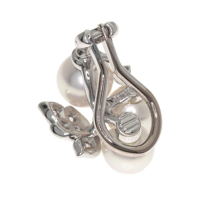 MIKIMOTO Pearl Pearl Diamond One piece only Earring K18 White Gold Ladies [Used]