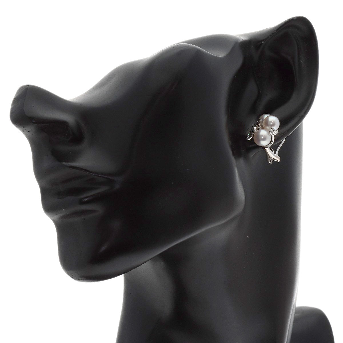 MIKIMOTO Pearl Pearl Diamond One piece only Earring K18 White Gold Ladies [Used]