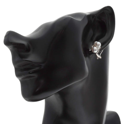 MIKIMOTO Pearl Pearl Diamond One piece only Earring K18 White Gold Ladies [Used]