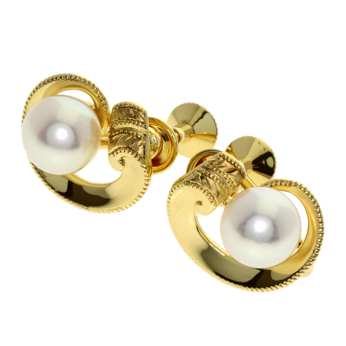 MIKIMOTO Pearl Pearl Earring K18 Yellow Gold Ladies [Used]
