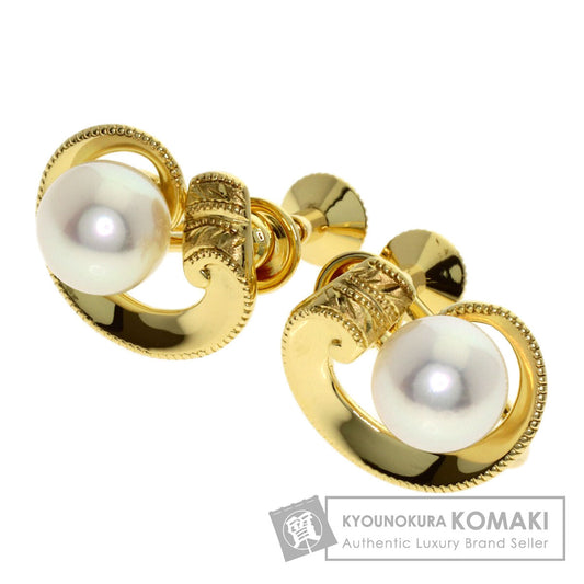 MIKIMOTO Pearl Pearl Earring K18 Yellow Gold Ladies [Used]