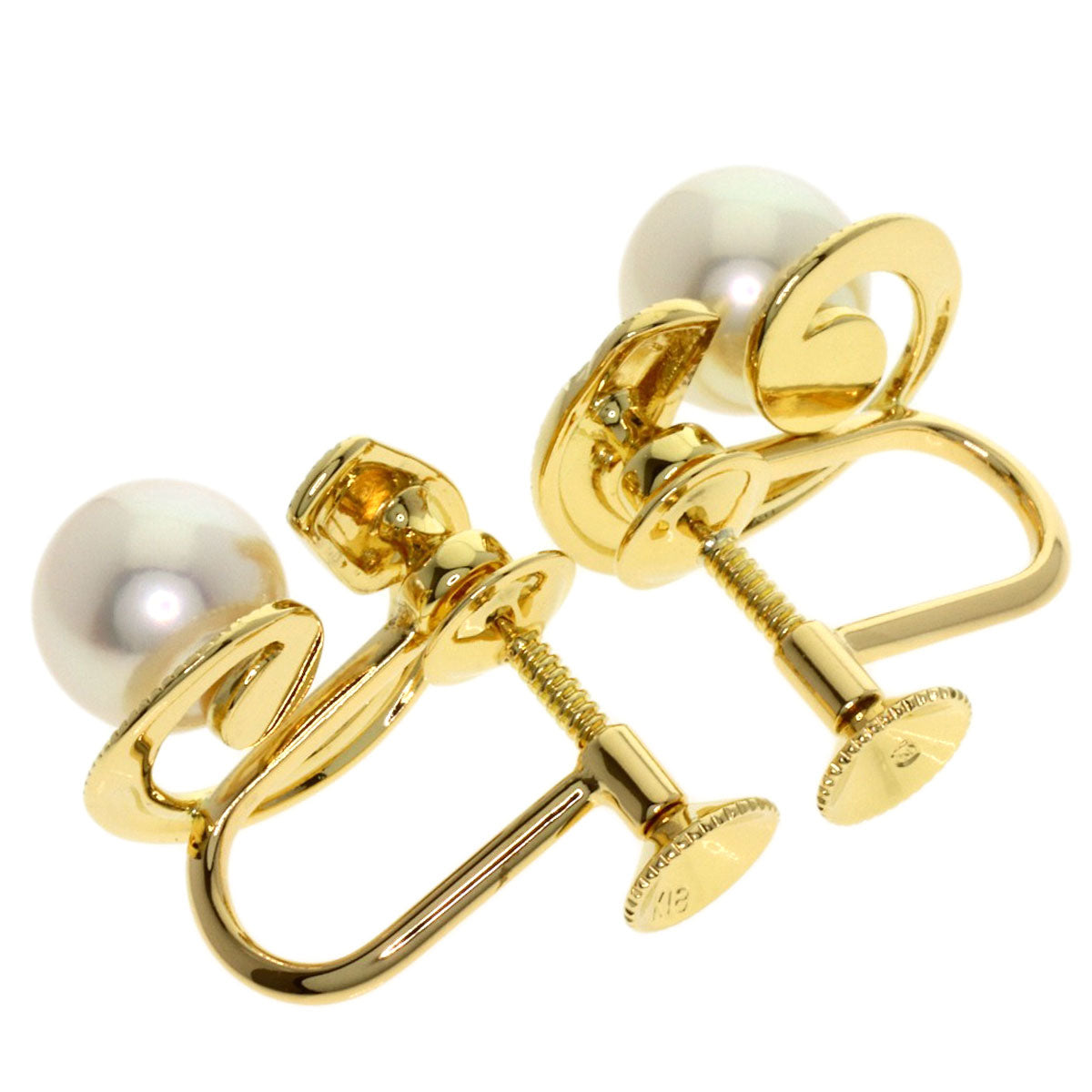 MIKIMOTO Pearl Pearl Earring K18 Yellow Gold Ladies [Used]