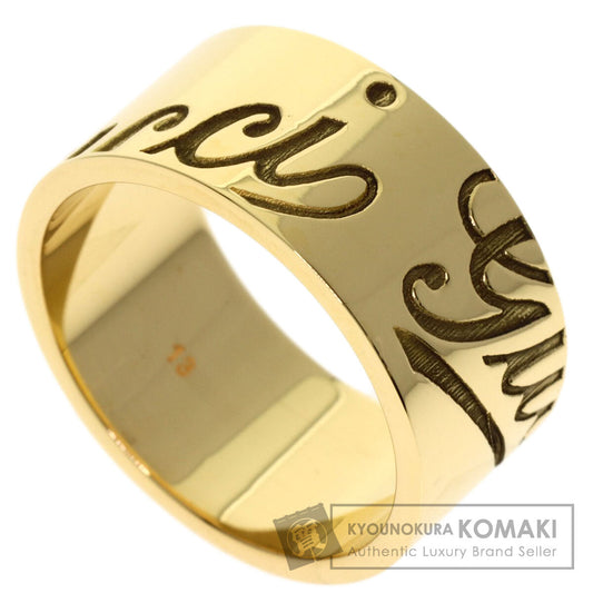 GUCCI Icon Print #13 Ring K18 Yellow Gold Ladies [Used]