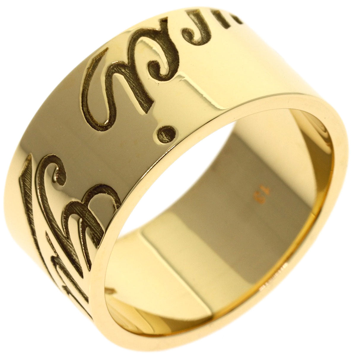 GUCCI Icon Print #13 Ring K18 Yellow Gold Ladies [Used]