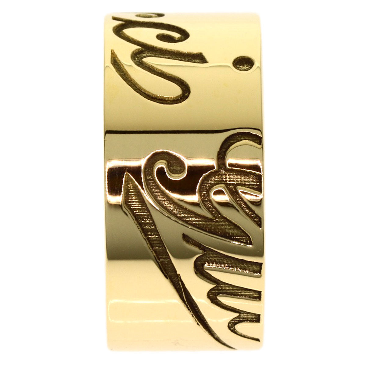 GUCCI Icon Print #13 Ring K18 Yellow Gold Ladies [Used]