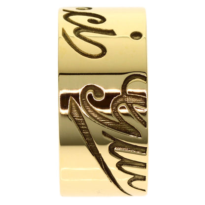 GUCCI Icon Print #13 Ring K18 Yellow Gold Ladies [Used]