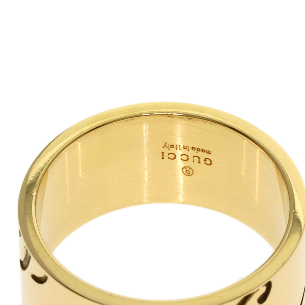 GUCCI Icon Print #13 Ring K18 Yellow Gold Ladies [Used]