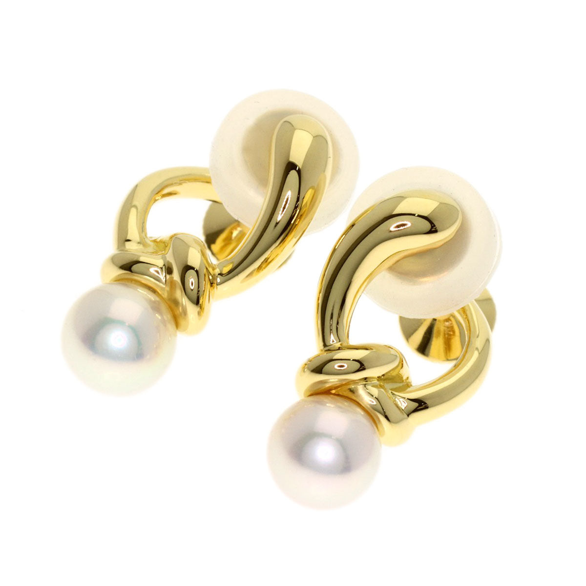 MIKIMOTO Pearl Pearl Earring K18 Yellow Gold Ladies [Used]