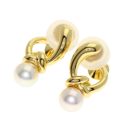 MIKIMOTO Pearl Pearl Earring K18 Yellow Gold Ladies [Used]
