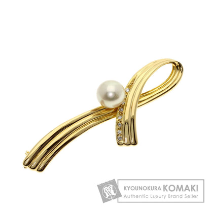 TASAKI Pearl Pearl Diamond Brooch K18 Yellow Gold Ladies [Used]